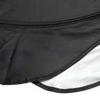 Durable black waterproof fabric car cover material with reinforced edge stitching.