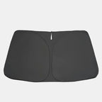 Premium black faux leather rear seat protector with a custom-fit design and central cutout.