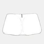 White custom-fit rear seat cover with a durable fabric texture and sleek black trim.