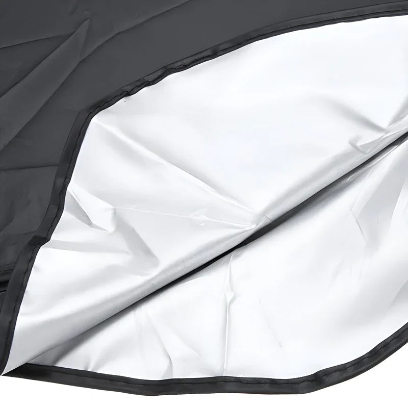 Premium silver waterproof fabric lining of a durable black car floor mat.