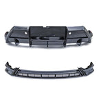 Glossy black aerodynamic rear diffuser and bumper spoiler made of durable ABS material.