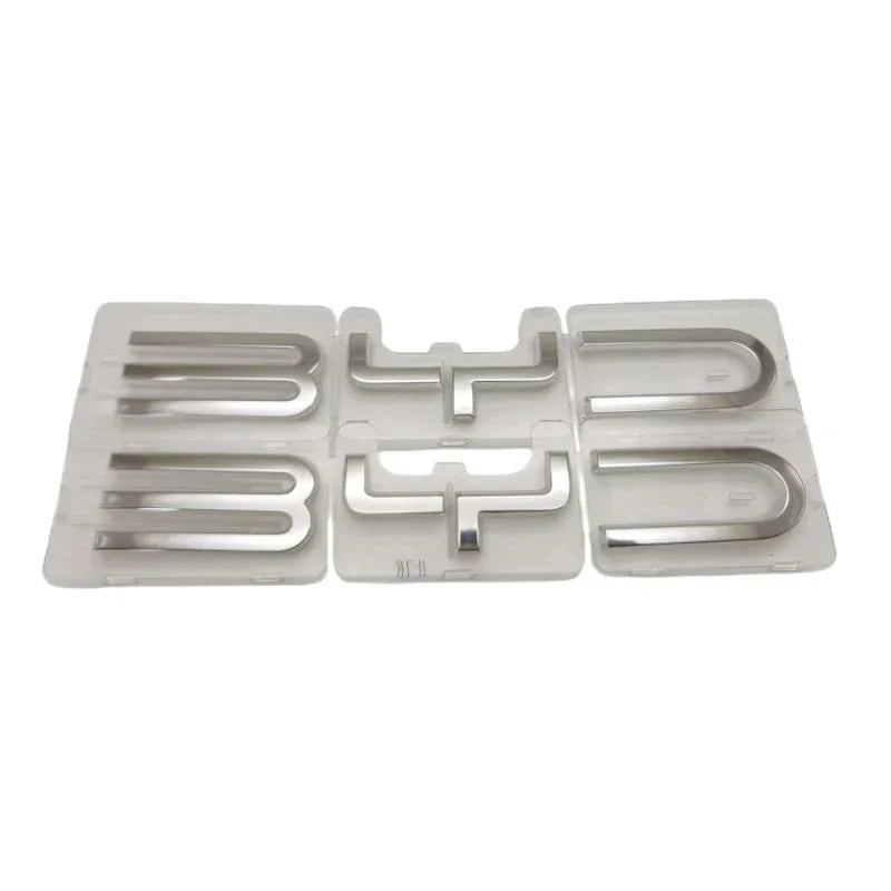 Set of three polished chrome silver decorative trim pieces for BYD vehicle interior enhancement.