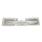 Silver metallic BYD car emblem logo with a polished chrome finish