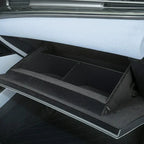 Black felt-lined center console storage organizer for BYD car interior