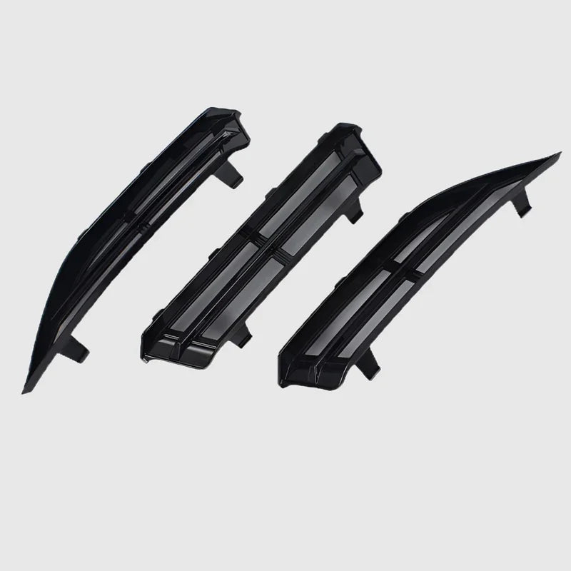 Three glossy black high-quality plastic car exterior trim accessories