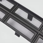Matte black mesh front grille with durable reinforced frame for BYD vehicle protection.