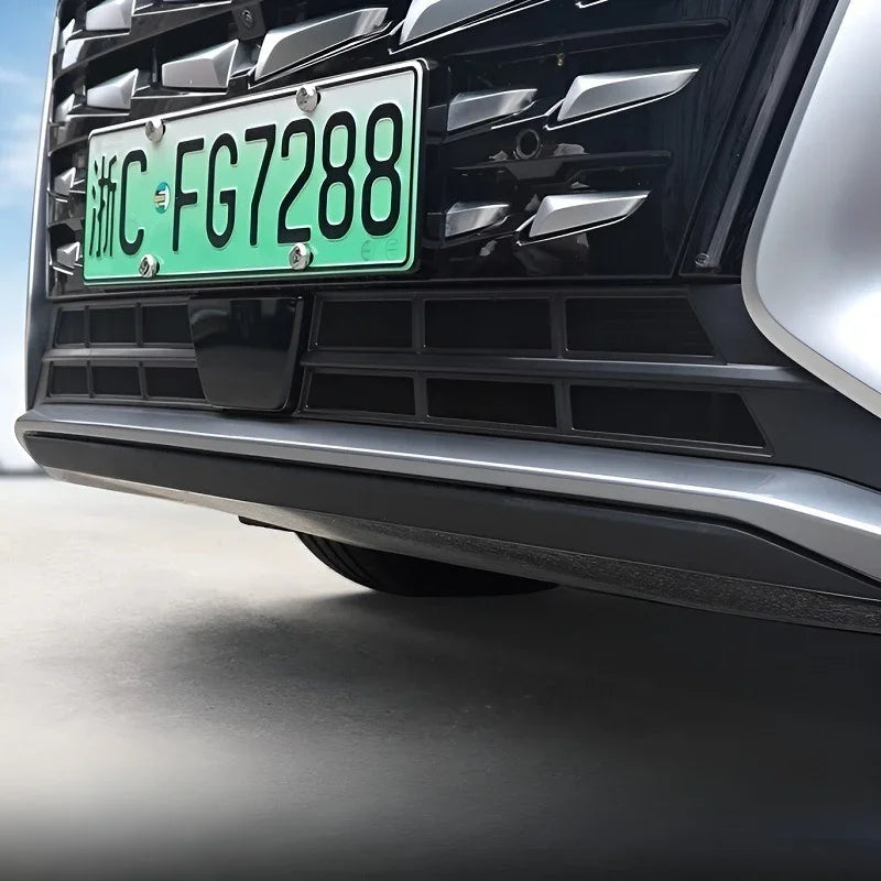 Black textured front bumper protector guard for BYD vehicle, durable material.