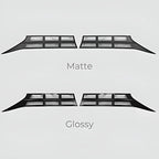 Black car interior trim pieces in matte and glossy finishes.