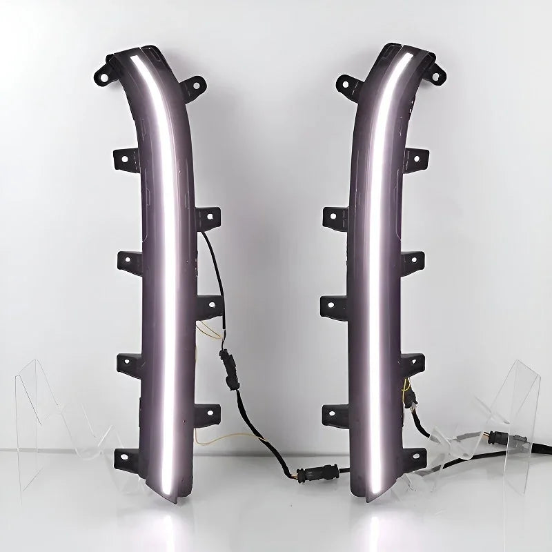 Pair of professional gloss black LED daytime running light strips for BYD cars