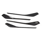 Set of four black carbon fiber textured car door handle trim covers