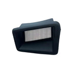 Matte black durable plastic car air vent cover with silver textured mesh insert.