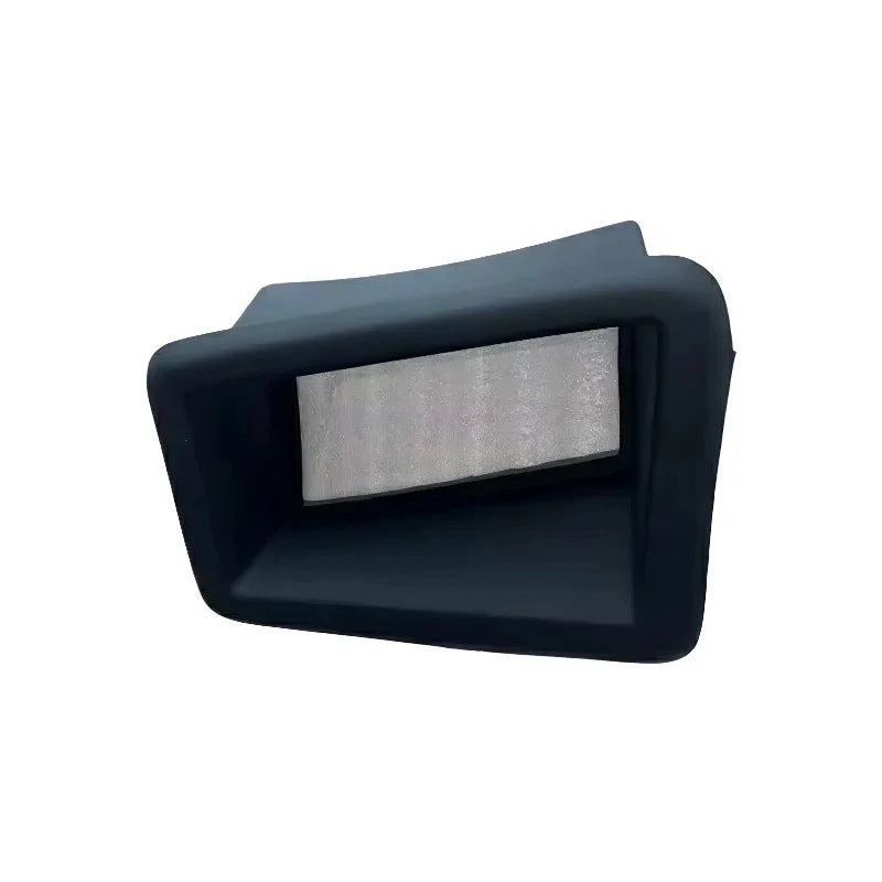 Matte black durable plastic car air vent cover with silver textured mesh insert.