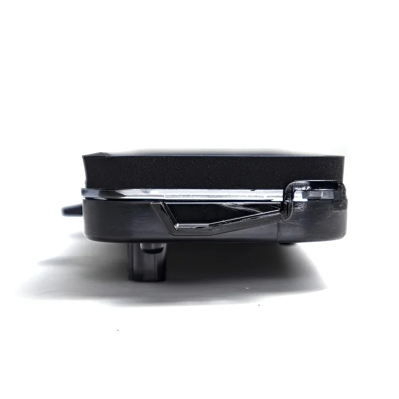 Sleek black premium textured car accessory with a polished chrome trim edge.