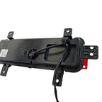 Black durable plastic rear tail light housing with electrical wiring and mounting brackets.