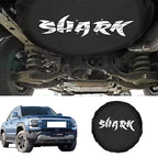 Black Shark-branded underbody protection cover for BYD Shark, featuring durable matte material.