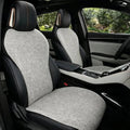 Professional grey textured fabric car seat covers with black accents for a modern interior.