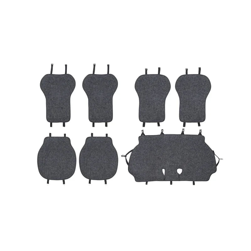 Professional dark grey fabric car seat covers set for full interior protection.