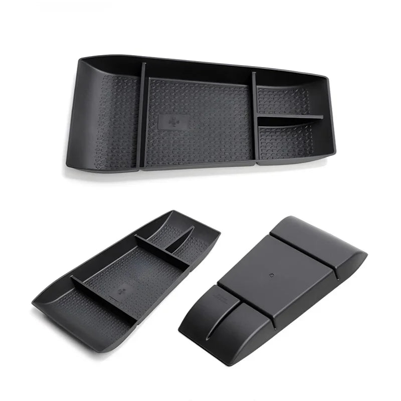 Professional black textured TPE center console organizer tray for BYD car interiors