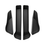 Set of 4 black matte durable plastic car console organizer trays for custom storage.