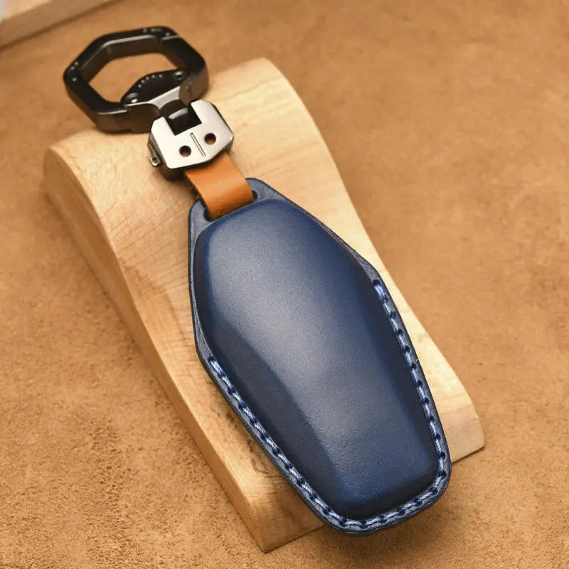 Luxury Leather Car Key Case for BYD - Calfskin Handmade Anti-Scratch Fob Cover AUTOEVEX