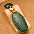 Luxury Leather Car Key Case for BYD - Calfskin Handmade Anti-Scratch Fob Cover AUTOEVEX