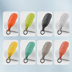 Set of premium textured leather car key fobs in multiple colors including orange, lime, and grey.