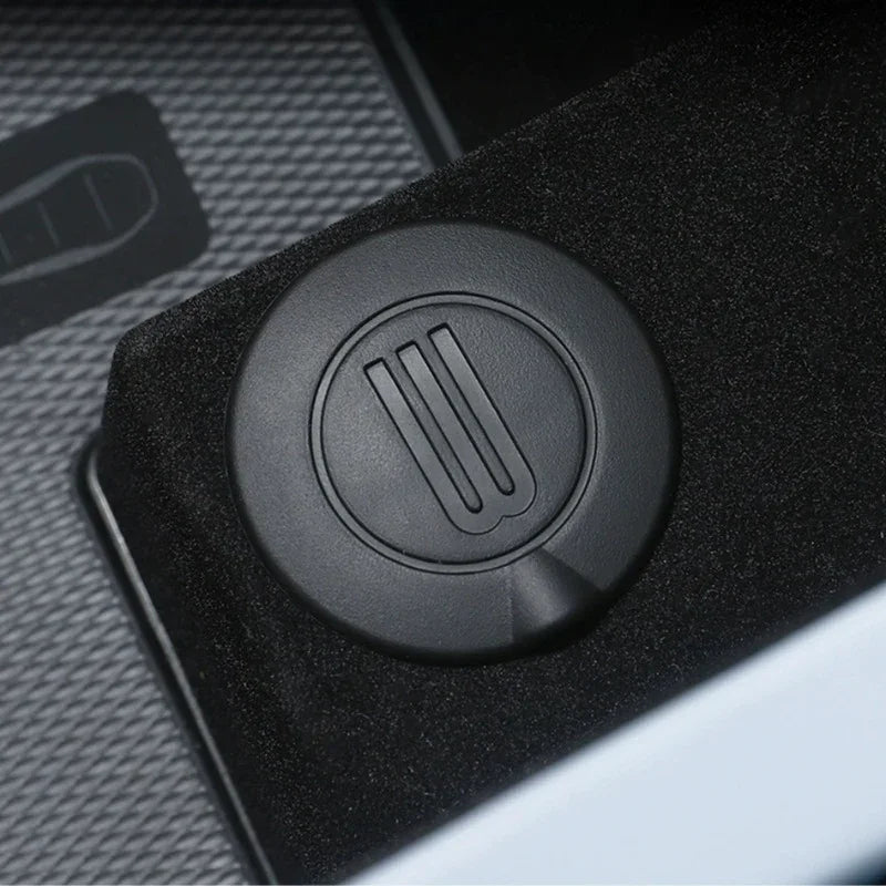Black textured rubber plug cover for BYD vehicle interior protection.