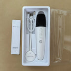 White BYD wireless microphone with black mesh head and USB charging cable in white packaging.