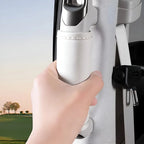 White faux leather car door grab handle cover for enhanced grip and protection.