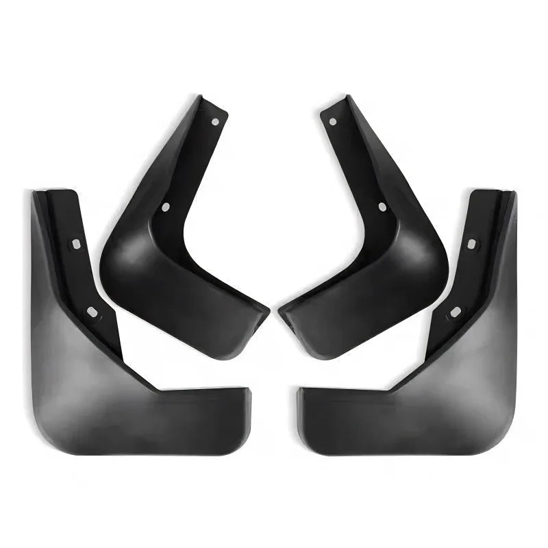 Set of four durable black plastic car mud flaps for vehicle protection