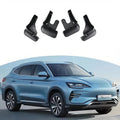 Set of 4 matte black protective door sill covers for BYD electric SUV.