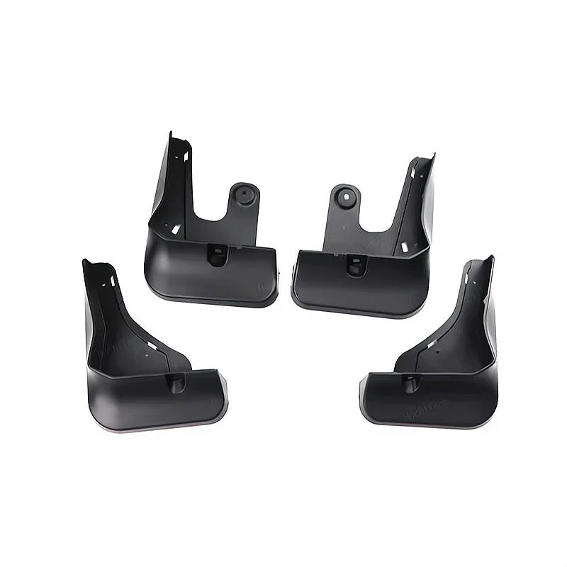 Set of four premium matte black protective kick mats for car interior floor mats.