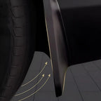 Sleek black mud flap made of durable material, protecting the vehicle body from debris.
