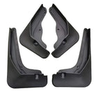 Set of four durable black matte plastic car mud flaps for vehicle protection