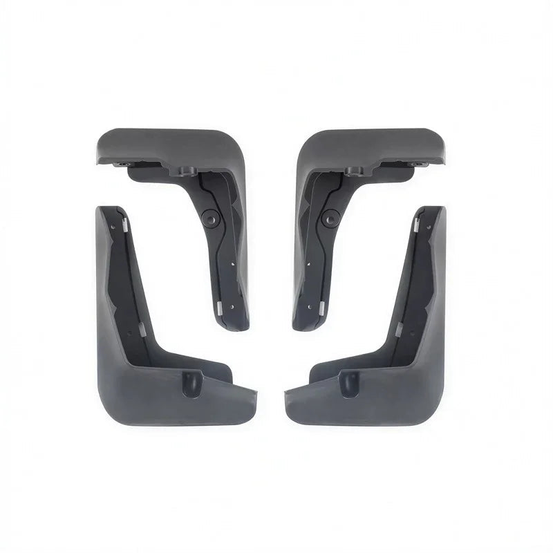 Durable black plastic interior door trim components for vehicle protection.