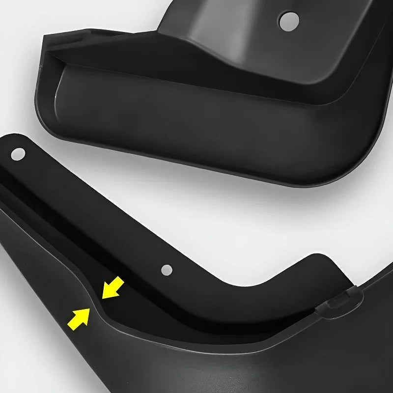 Two durable black plastic car interior protection mats with a matte finish.