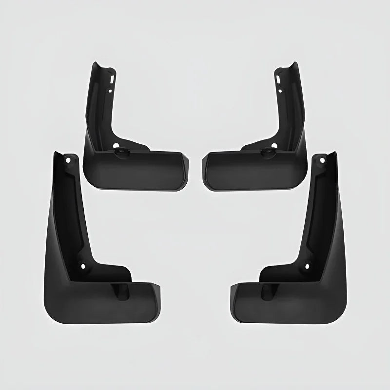 Set of four professional matte black durable plastic mud flaps for car protection