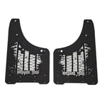 Black heavy-duty custom-fit protective mats with unique geometric cutout patterns.