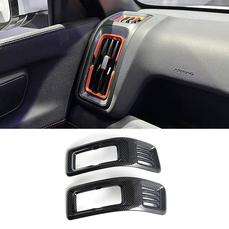 Black carbon fiber texture air vent trim covers for BYD car interior