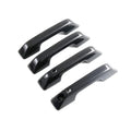 Set of four car door handle covers with a professional black carbon fiber weave finish