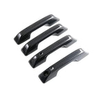 Set of four car door handle covers with a professional black carbon fiber weave finish