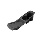 Professional matte black silicone center console organizer tray with integrated cup holders.