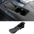 Black durable matte plastic center console organizer tray with cup holders for BYD vehicle.