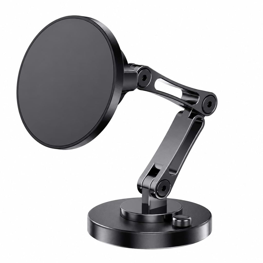 15W magnetic wireless car charger holder shown in multiple product views inside a BYD vehicle with adjustable dashboard mount and MagSafe-compatible charging