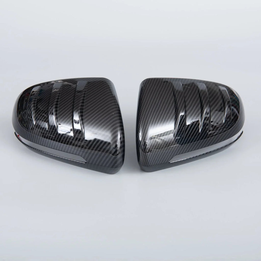 Pair of glossy black carbon fiber side mirror covers for BYD cars