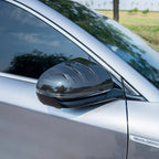 Carbon fiber side mirror cover for BYD car in sleek black finish