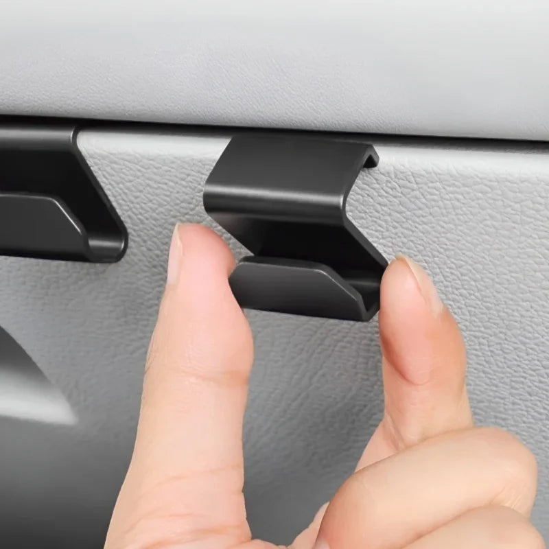 Black durable plastic car seat headrest hook for organizing accessories