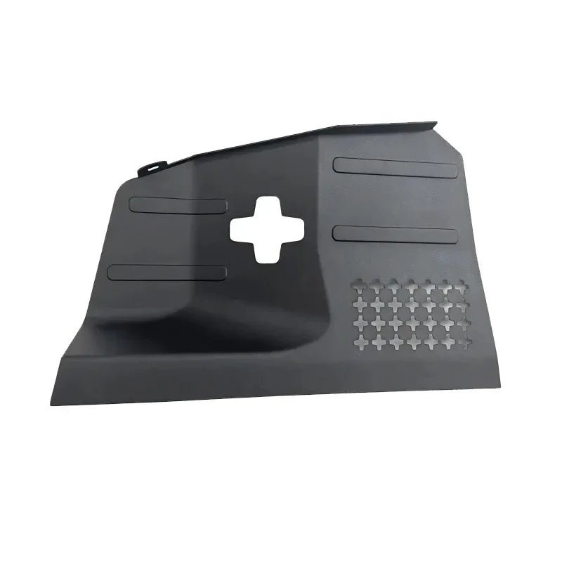 Professional matte black plastic car interior trim panel with ventilation slots and center cutout