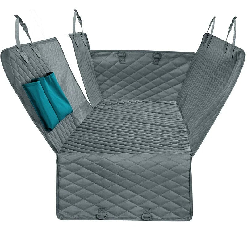 Grey quilted waterproof car seat protector set with storage pockets for BYD vehicles