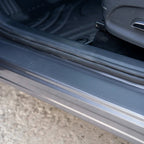 Professional grey carbon fiber door sill protector for vehicle interior protection